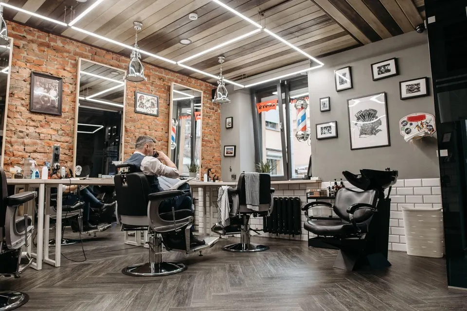 A barbershop interior